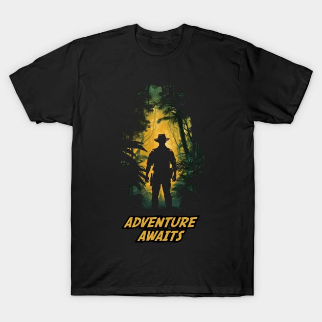 Adventure Awaits - Explorer - Silhouette - Indy T-Shirt by Fenay-Designs